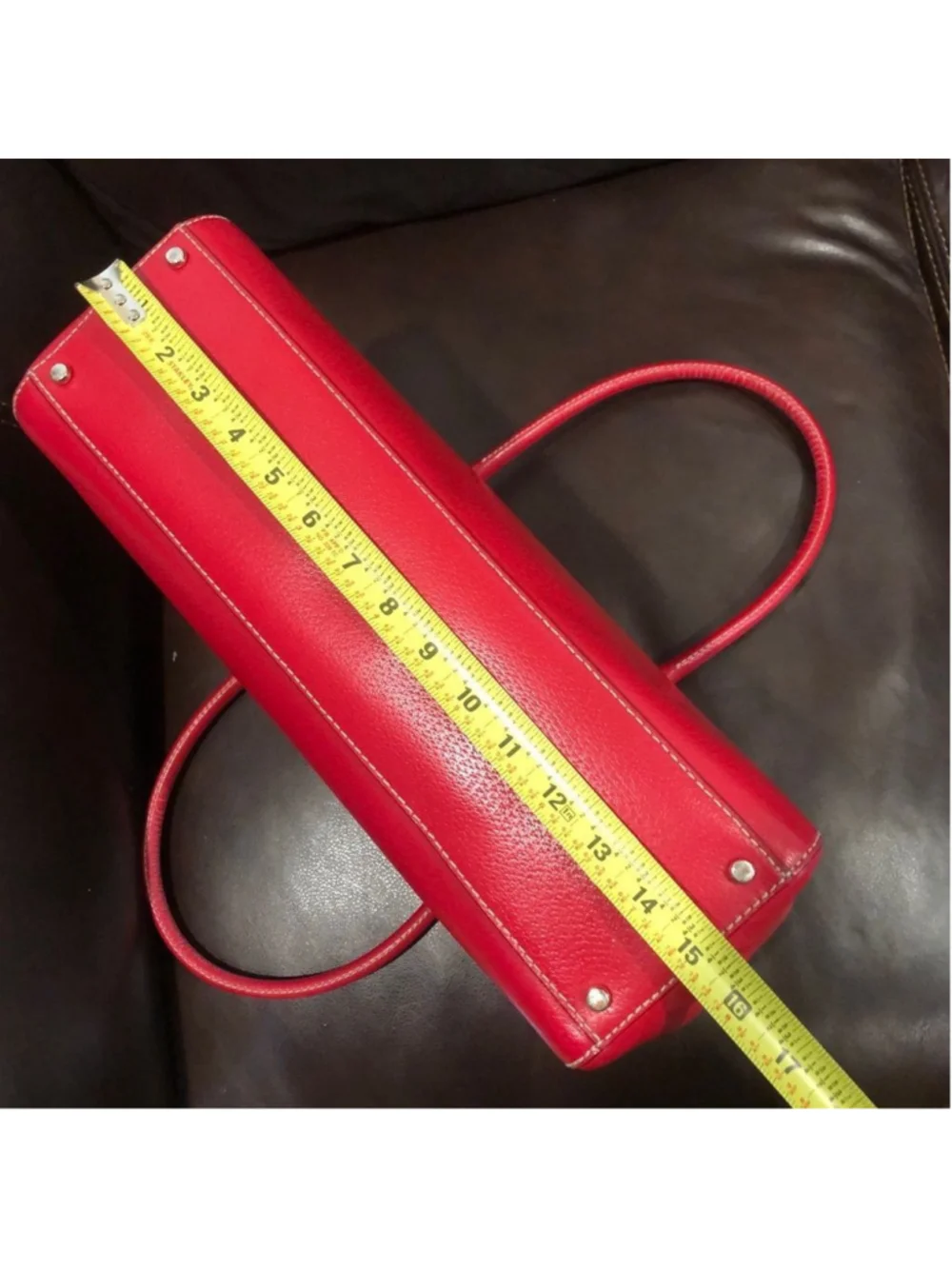 KATE SPADE Large Red Leather Tote Briefcase Shoulder Bag with Three Sections